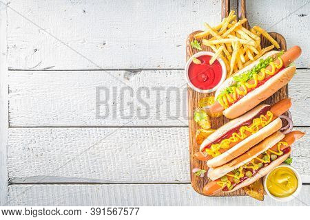 Hot Dogs With Different Toppings