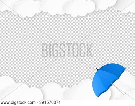 Cloud Rain With Umbrella Isolate On Png Or Transparent, Clear Sky With Cloud, Rain Season, Cloudy Da