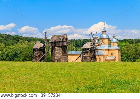 View Of Open-air Museum Of Folk Architecture And Folkways Of Ukraine In Pyrohiv (pirogovo) Village N