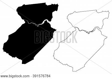 Middlesex County, New Jersey (u.s. County, United States Of America, Usa, U.s., Us) Map Vector Illus