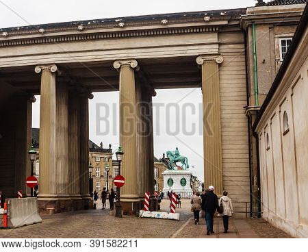 Copenhagen /denmark, Jule 14 2019. View Of The Amaliegade Street, Copenhagen, Denmark.