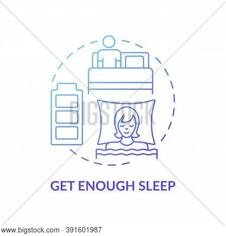 Get Enough Sleep Concept Icon. Self Care Practices. Health Care Ideas. Body Upgrading Plan. Everyday