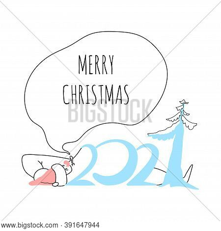 Santa Lies On His Back 2021. The Story Of Santa Having A Rest Before The New Year And Blowing Out A 