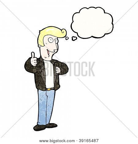 uomo Cartoon dando thumbs up sign