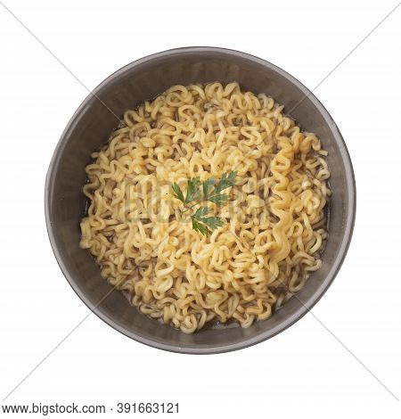 Lamen On A Bowl Isolated Over White Background.