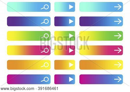 Set Of Vector Rectangular Buttons. Navigation Icons. Blank Button Templates For Website. Stock Image