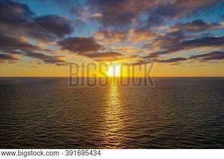 Aerial View Of Scripps Coastal Reserve In La Jolla, California At Sunset.