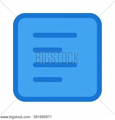 Paragraph Left Alignment Icon - Vector Illustration. Text Editor Left Align Symbol.