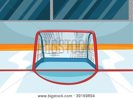 Hokey Rink. Vektör karikatür arka plan. EPS 10.