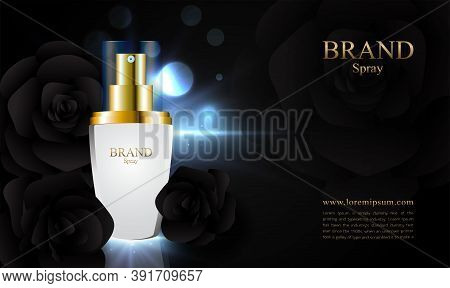 Elegant Black Rose Image For Cosmetic Advertisement