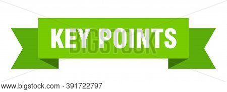 Key Points Ribbon. Key Points Isolated Band Sign. Key Points Banner