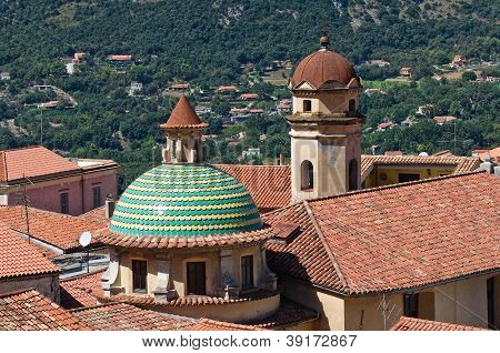 Panoramiczny widok Maratea. Basilicata. Włochy.