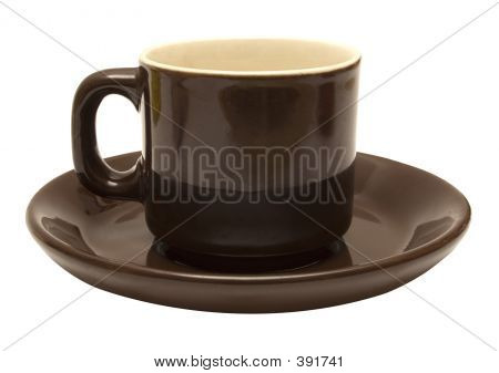 Tazzina da caffè Espresso isolato marrone (incluso il percorso)