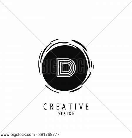 Monogram Circle Sun Letter D Logo. Vector Design Concept Sun Shape With Letter D Logo On Monogram Co