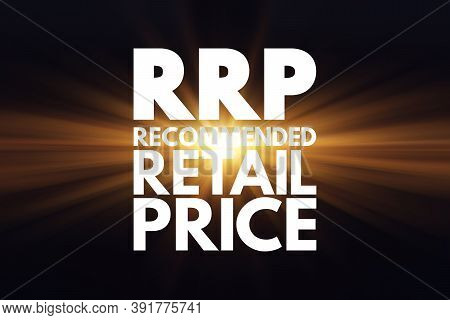 Rrp - Recommended Retail Price Acronym, Business Concept Background