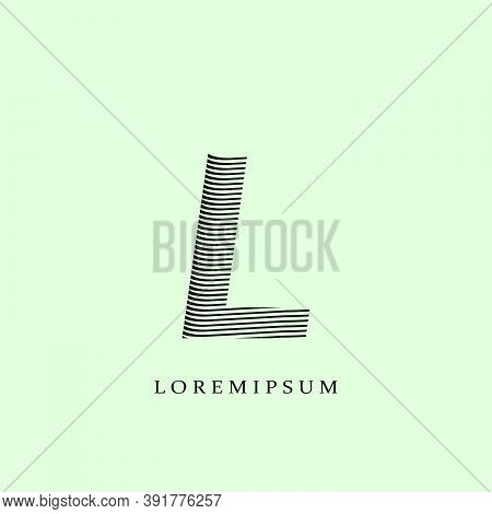 Line Stripes Letter L Logo Icon. Design Concept Line Stripe Shape With Initial Letter L Logo Icon.
