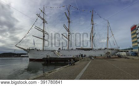 Goteborg, Sweden - June 2, 2017: An Antique Sailing Ship Serving As A Restaurant, In The Port Of Got