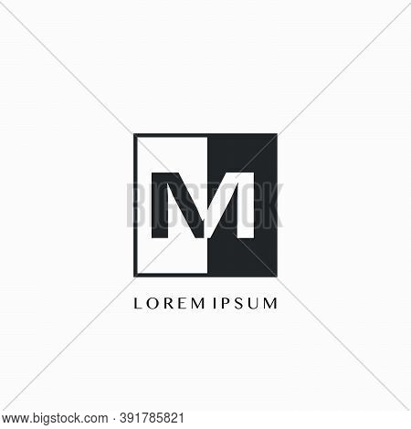 Simple Letter M Square Polygon Geometric Logo. Monogram Color Letter Logo With Square Polygon Geomet