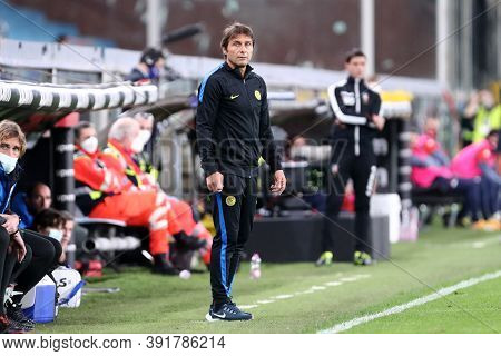 Genova, Italy. 24th October 2020. Antonio Conte Head Coach Of Fc Internazionale Look On Before  The 