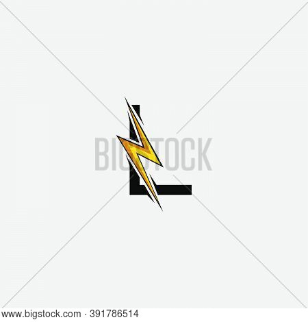 Letter L Electrical Bolt Logo Icon. Design Concept Abstract Techno Thunder Bolt  With Letter L .
