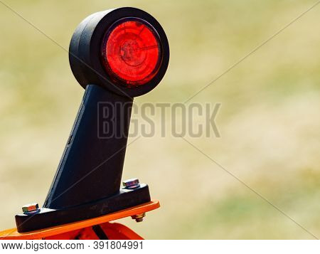 End Outline Marker Lamp, Red Light. Element Of Tractor, Digger Excavator, Industrial Vehicle, Agricu