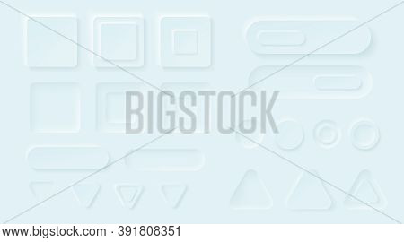 Control Buttons Mockup. Media Player Interface, Music Or Video Bar. Blank Template Ui Navigation Swi