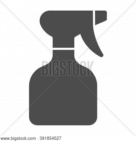 Spray Bottle Solid Icon, Cleaning Service Concept, Plastic Bottle For Cleaning Sign On White Backgro