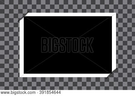 Vector Old Photo In A Photo Frame. Vintage Photographic Card With Folded Corners. Stock Image.