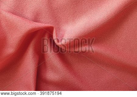 Rose Gold Fabric Cloth Texture For Background And Design Art Work, Beautiful Crumpled Pattern Of Sil