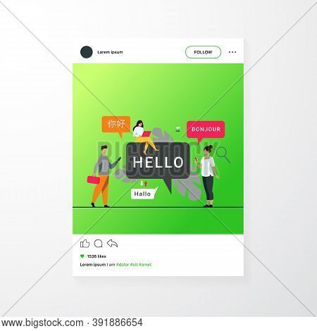 People Using Online Translation App, Translating Words From Foreign Languages With Mobile Service. C