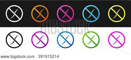 Set Anti Worms Parasite Icon Isolated On Black And White Background. Vector