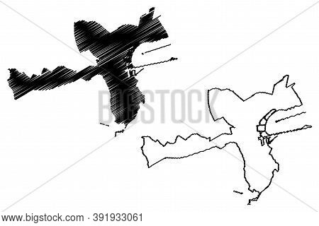 Tunis City (republic Of Tunisia) Map Vector Illustration, Scribble Sketch City Of Tunis Map