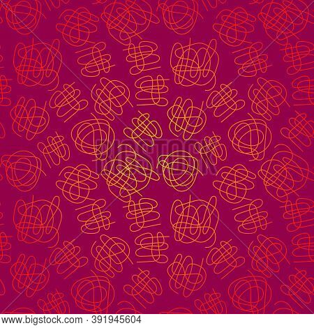 Abstract Seamless Pattern With Gradient Scribbles On Magenta Background. Vector Illustration.