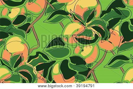 pattern di sfondo senza soluzione di continuità albero verde mela