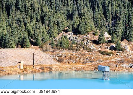 Spectacular Scenic Big Almaty Lake In Thetien Shan Mountains In Almaty, Kazakhstan, Central Asia