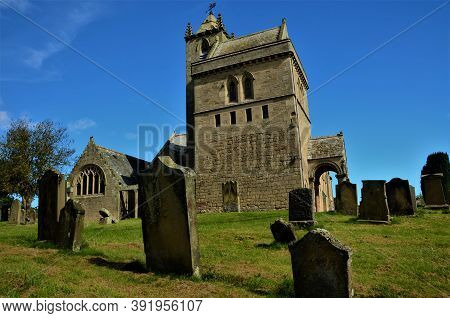 An External View Of The Church Building And Architecture In Chirnside, Scotland.