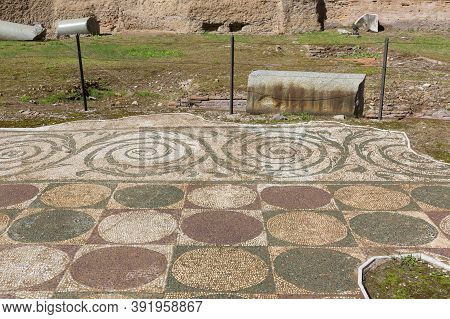 Rome, Italy - October 8, 2020: 3rd Century Baths Of Caracalla, Ruins Of Ancient Roman Public Baths