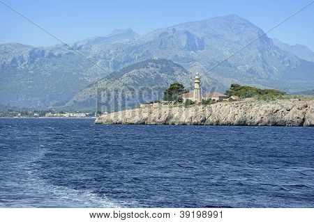 Majáku Punta De La Avanzada, Mallorca, Španělsko