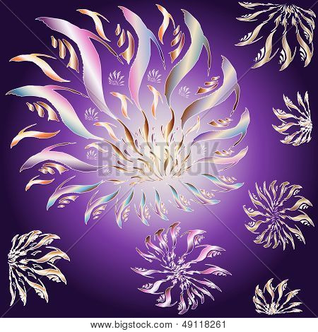 Abstract fireworks with stylized colorful elements
