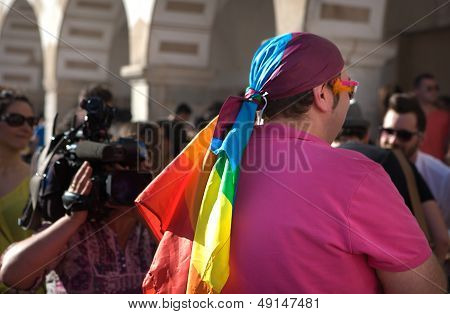Gay Flag Dressed For The Occasion