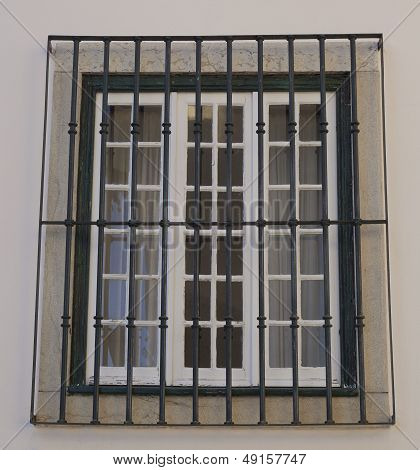 window with metal bars