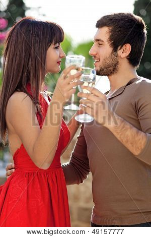 Romantic Young Couple Dancing