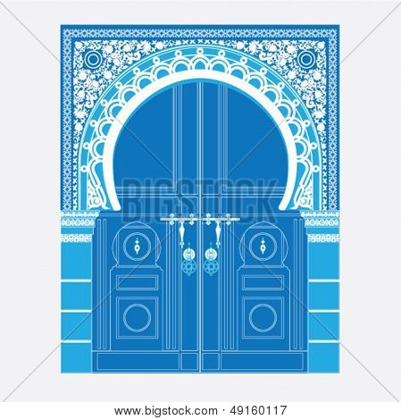 vektor illustration av en dörr i arabisk stil