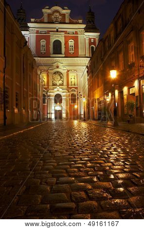 Paved street and parish church