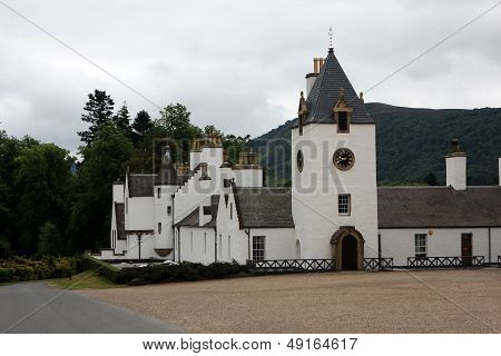 View of Blair castle in Perthshire in Scotland