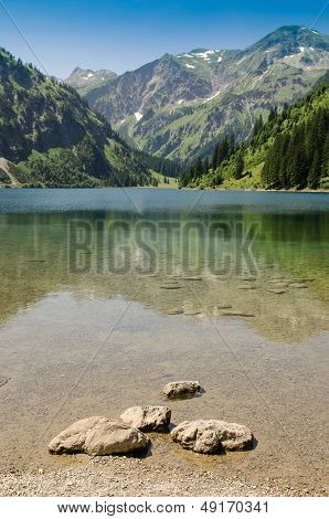 Rocks In A Mountain Lake