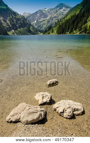 Lake And Mountain In Vertical Format