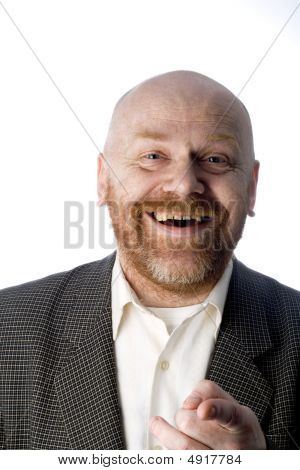 快乐的老商人，孤立的上白