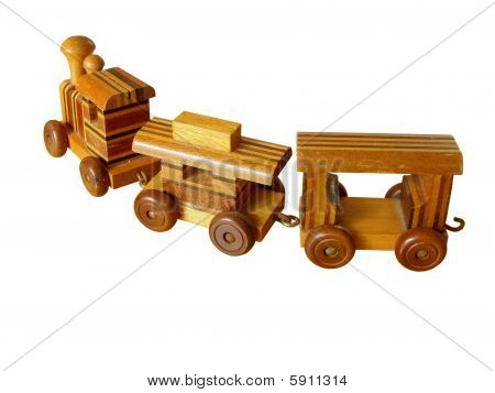 รถไฟของเล่นไม้เก่า