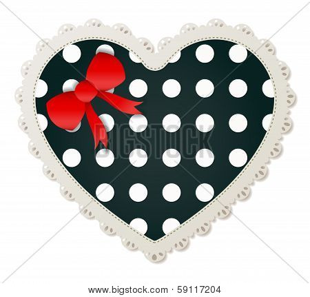 Heart Shaped Polka Dot Patch